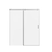 Frameless Single Sliding Shower Doors, 5 / 16" Thick Sgcc Tempered Glass - Brushed Nickel