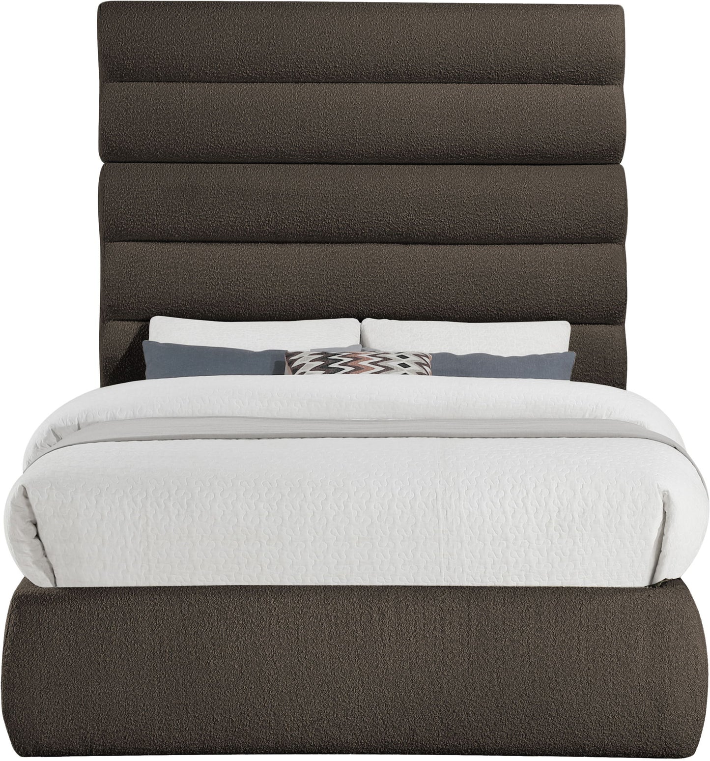 Adam - Boucle Fabric Bed With 70.5" Headboard