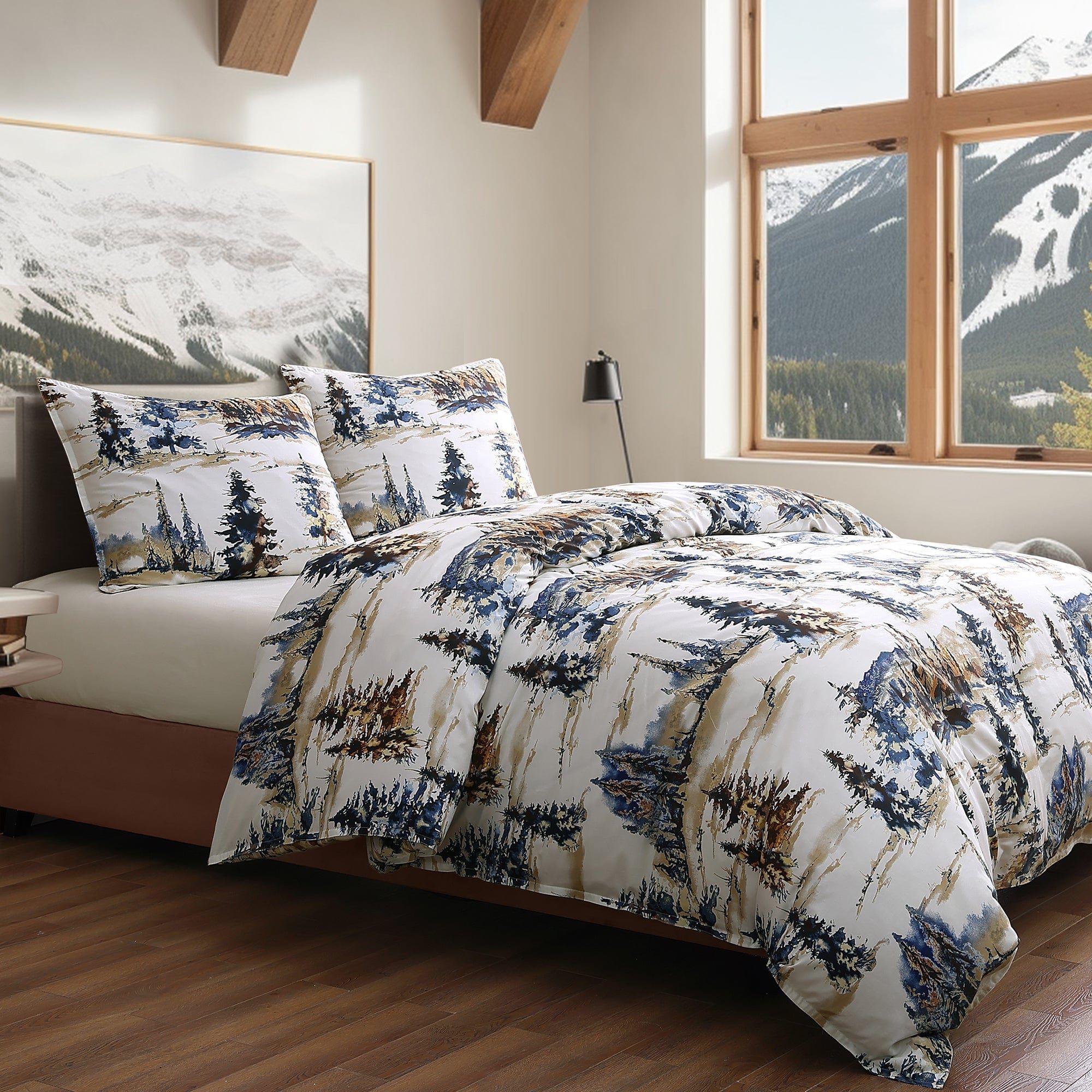 Acadia - King Reversible Duvet Cover Set (Set of 3) - Copper
