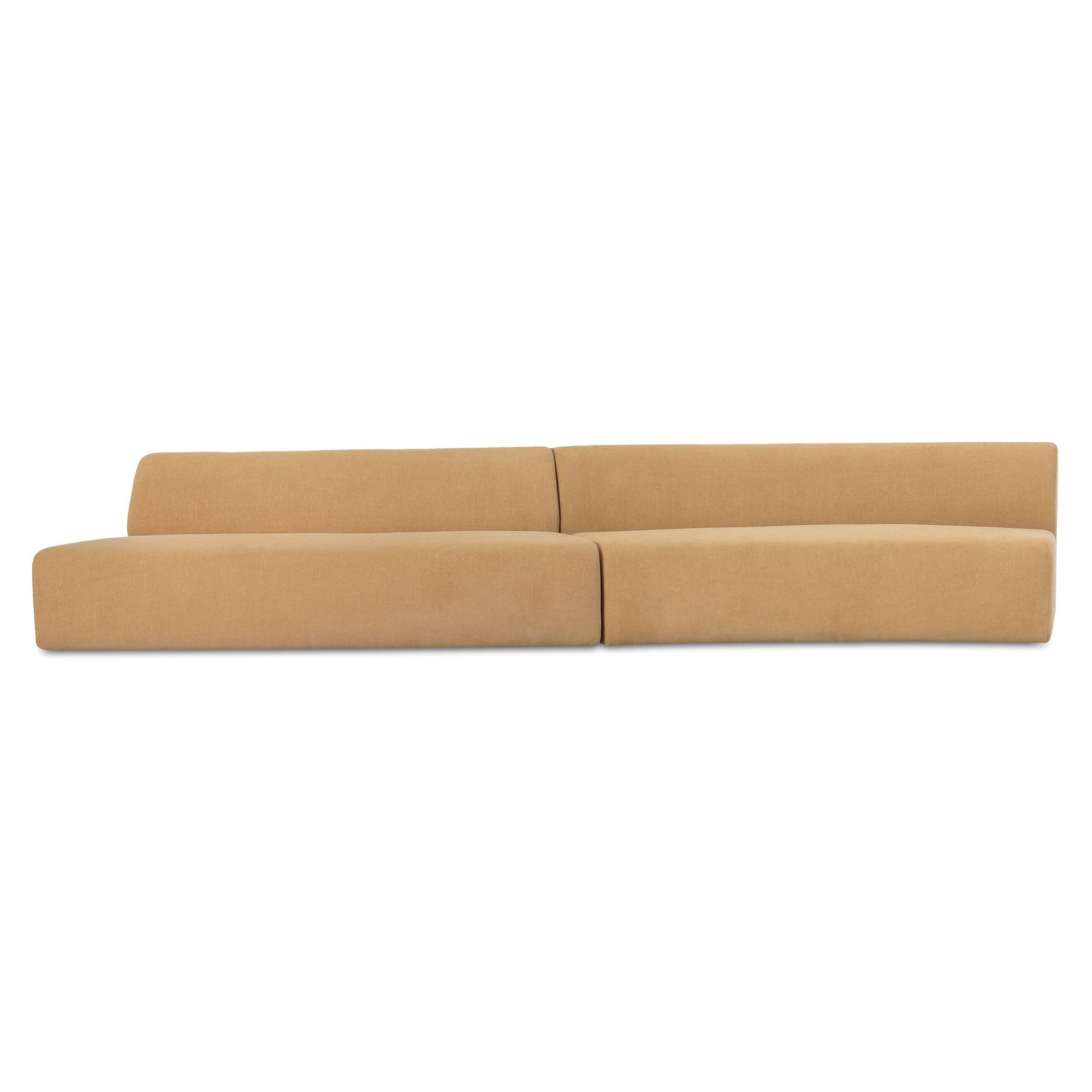 Naomi - 2 Piece Wave Modular Sectional - Golden Yellow