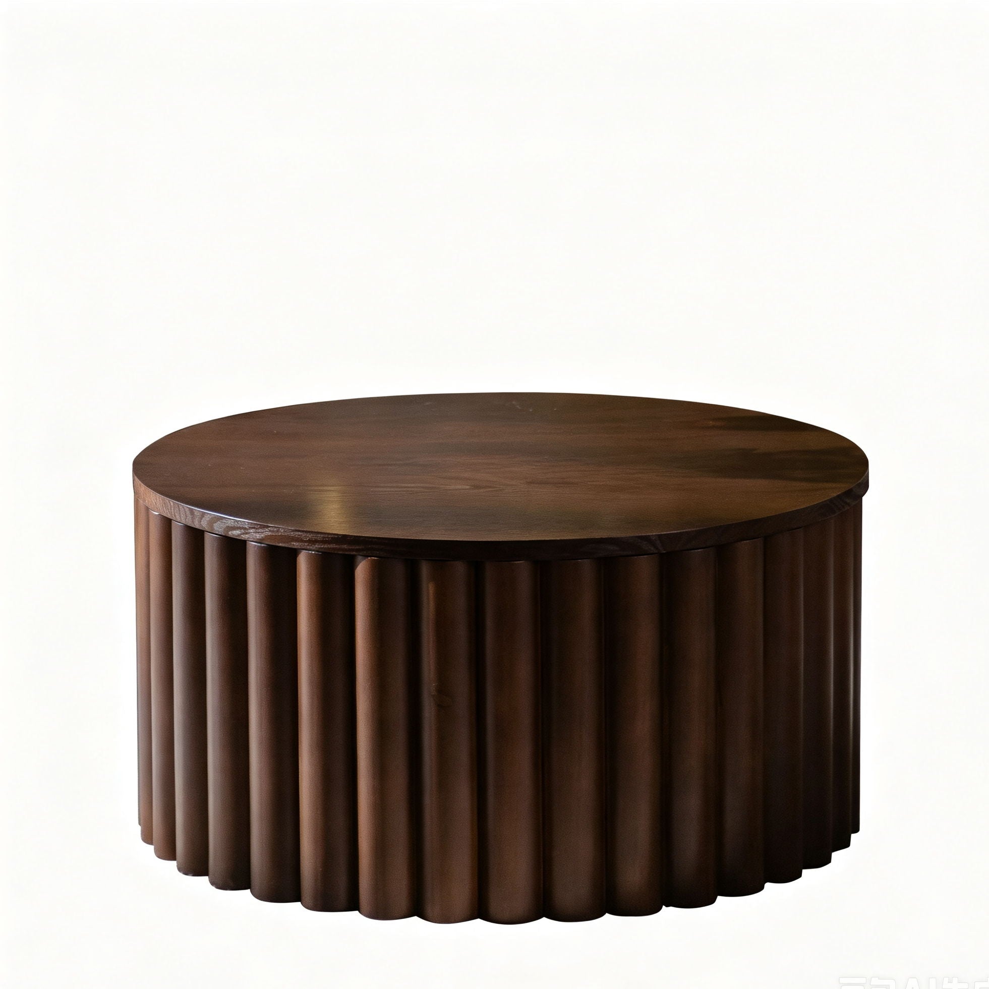 Round Coffee Table With Lift Mechanism For Living Room - Walnut