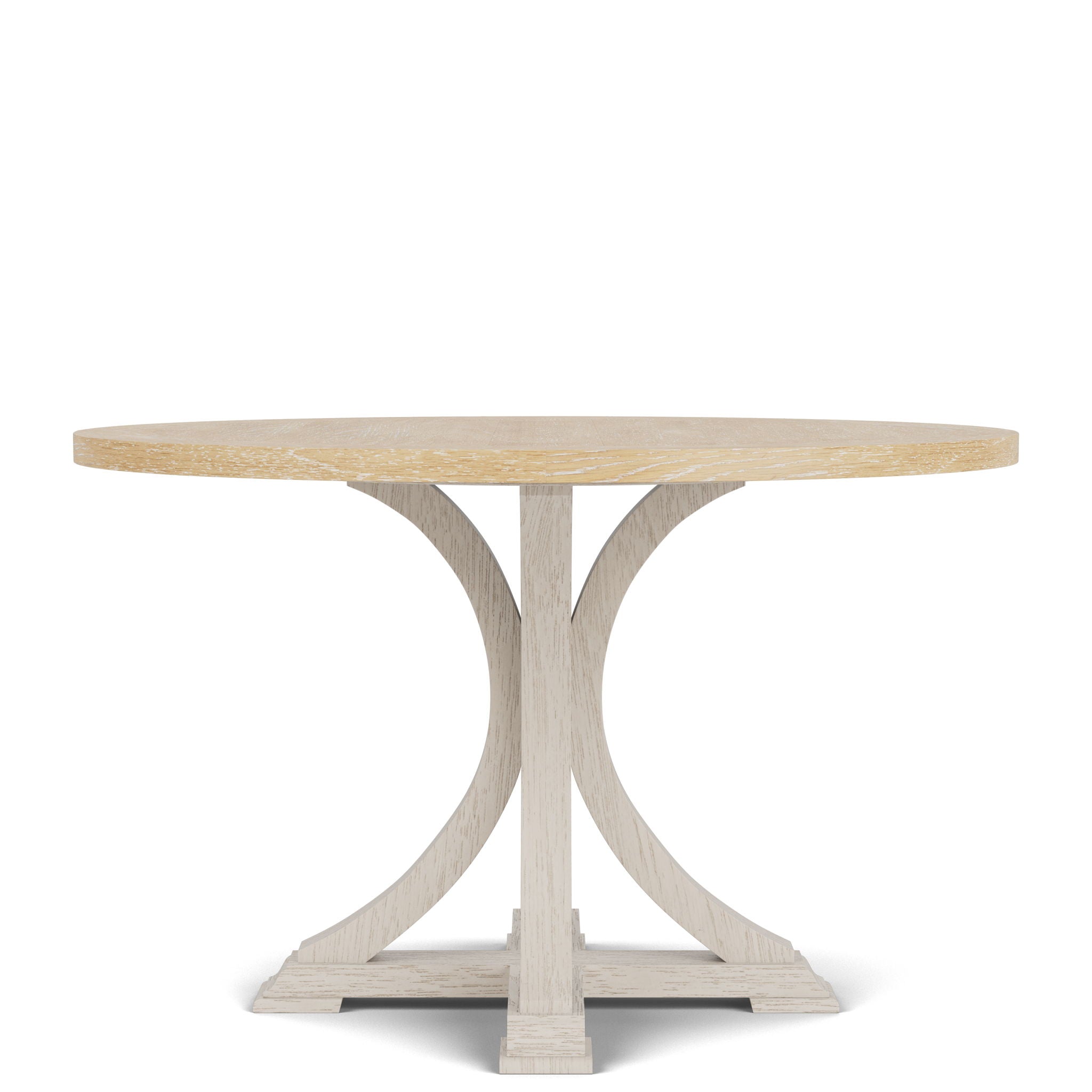 Glenndale - Round Dining Table - Aged White / Wheat
