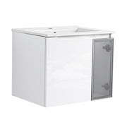 Wall Mounted Bathroom Vanity With Sink, 2 Soft Close Doors, Cabinet & Half Door