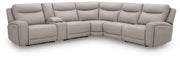 Gravier - 6-Piece Power Reclining Sectional With Storage Console - Gray