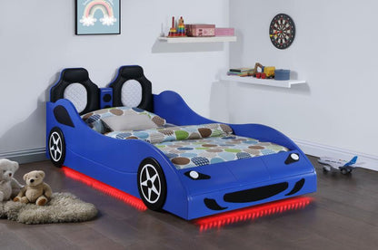 Cruiser - Wood LED Race Car Bed And 7" Mattress