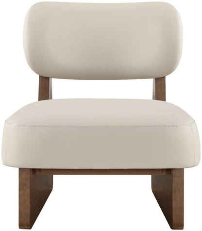 Vetra - Vegan Leather Upholstered Accent Chair - Taupe / Painted Brown
