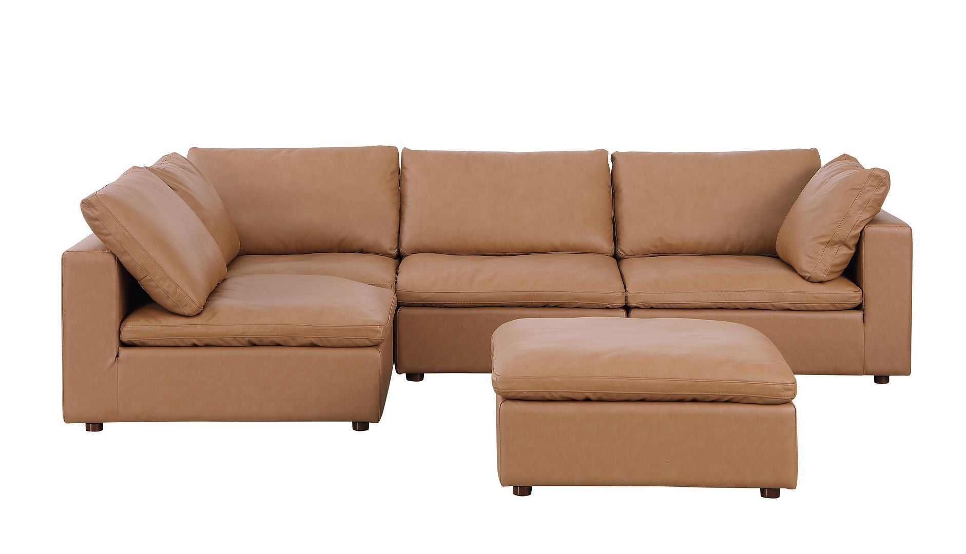 1100 - 5-Piece Left Arm Facing 3-Seat Sectional (Top-Grain Italian Leather)