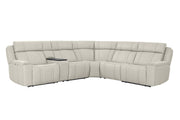 Sausalito - 6 Piece Modular Zero Gravity Power Reclining Sectional With Power Adjustable Headrests - Platinum Envy