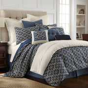 Monterrey - Queen Duvet Cover Set (Set of 4) - Blue / White