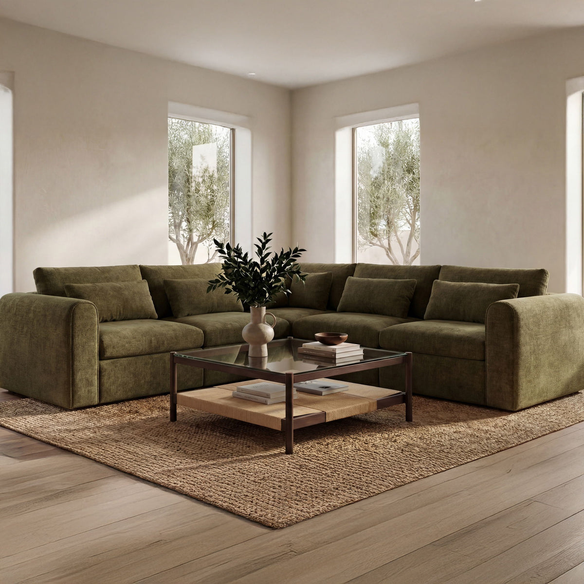 Swift - Corner Chair - Dark Green