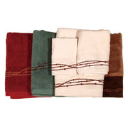 Rustic Barbwire - Embroidered Barbwire Towel Set (Set of 3), 2 Per Carton - Cream