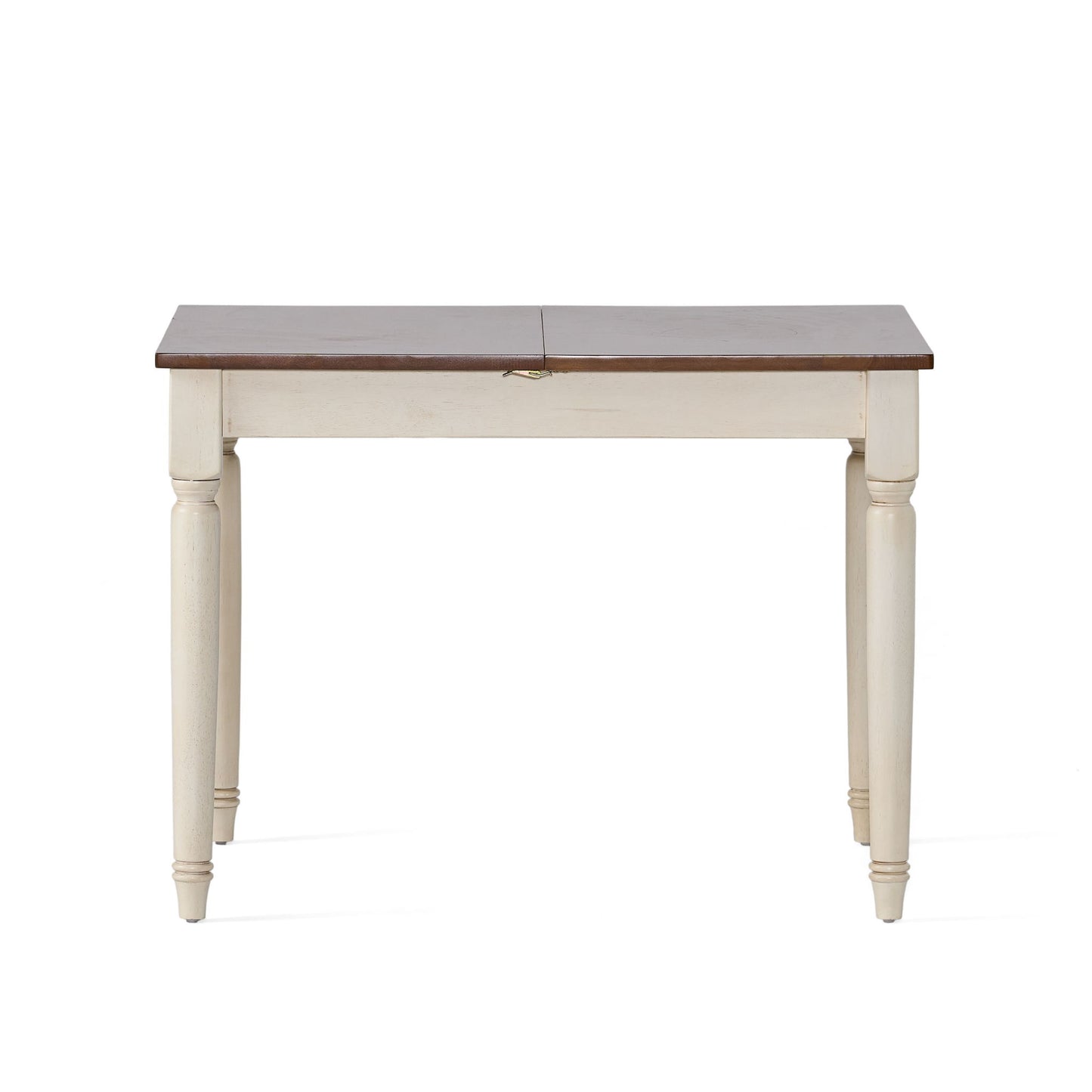 Rectangle Dining Table With Cream Legs - Dark Oak