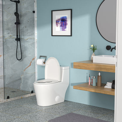 1 Piece Toilet, Dual Flush, Soft Closing Seat - White