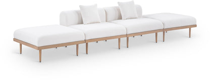 Laguna - 4 Piece 142" Outdoor Patio Armless Modular Sofa With 2 Backless Seats