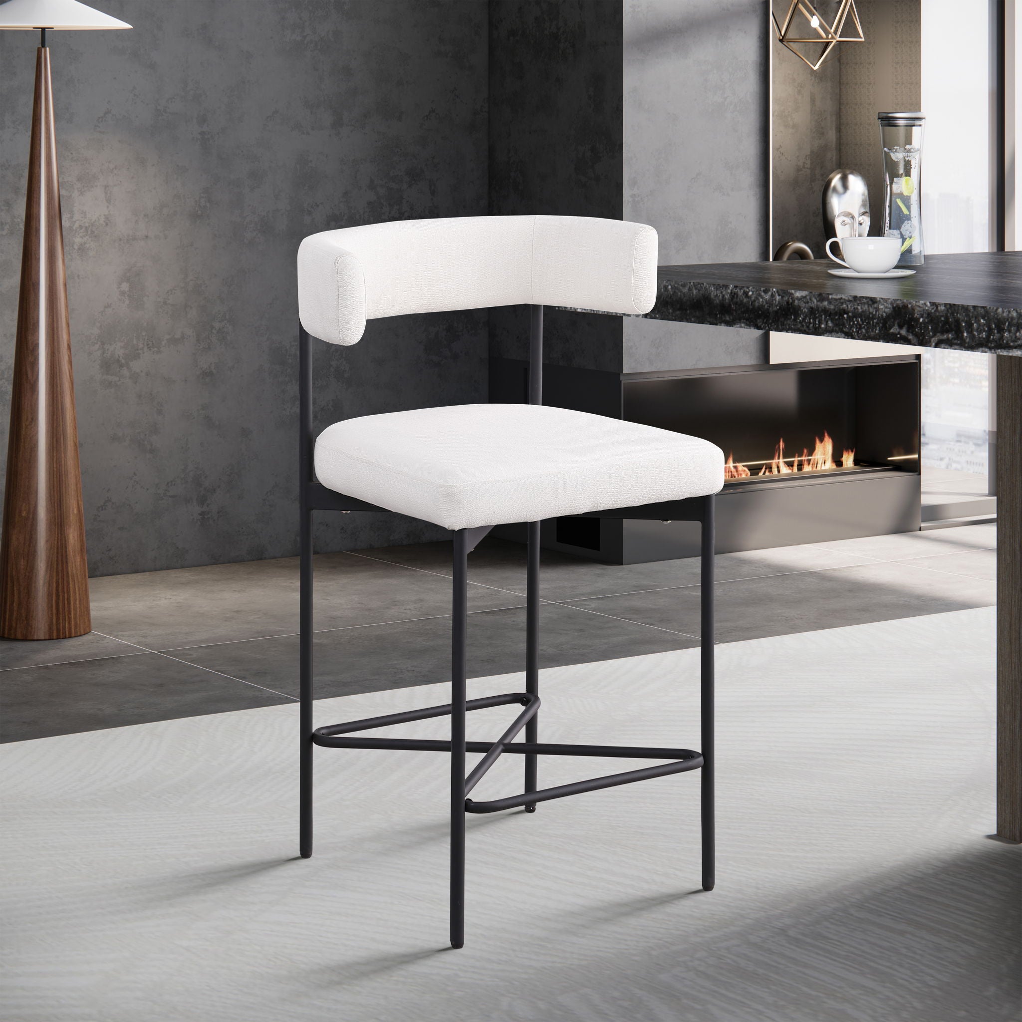 Rivage - Durable Stool With Black Frame (Set of 2)