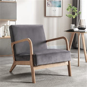 Open Framed Armchair With Cushioning And - Gray