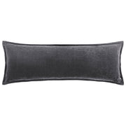 Stella - Faux Silk Velvet Long Lumbar Pillow - Slate