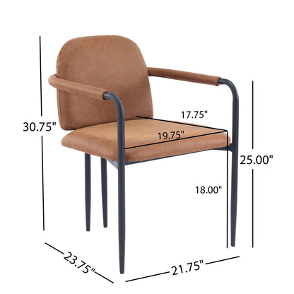 Modern Dining Chair Set With Durable Iron Frame And Comfortable Fabric Upholstery