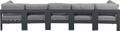 Nizuc - Outdoor Patio 5 Seat Modular Sofa With Gray Frame