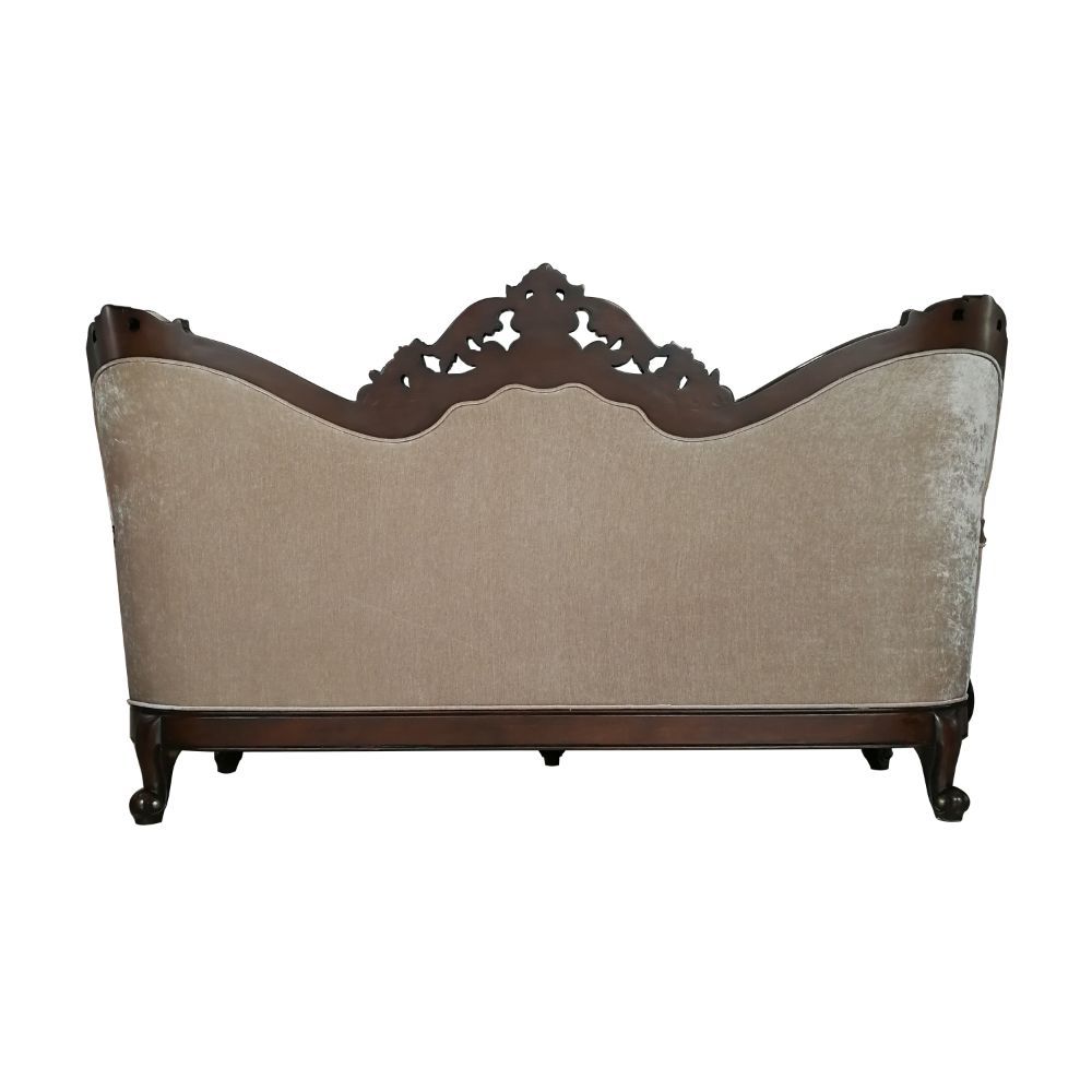 Devayne - Sofa With 6 Pillows (Same Lv01582) - Pattern Fabric & Dark Walnut
