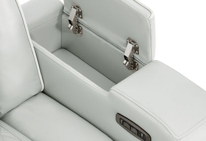 U8611 - 2 Piece Living Room Set (Power Reclining Sofa With Power Headrest And LED / Power Console Reclining Loveseat With Power Headrest, LED And Speaker) - Silver