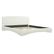 King Curved Upholstered Bed With Smart Ambient Lighting - Cream