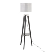 Compass - Mid Century Modern Floor Lamp With Shelf