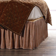 Stella - King Faux Silk Velvet Bed Skirt - Dusty Rose