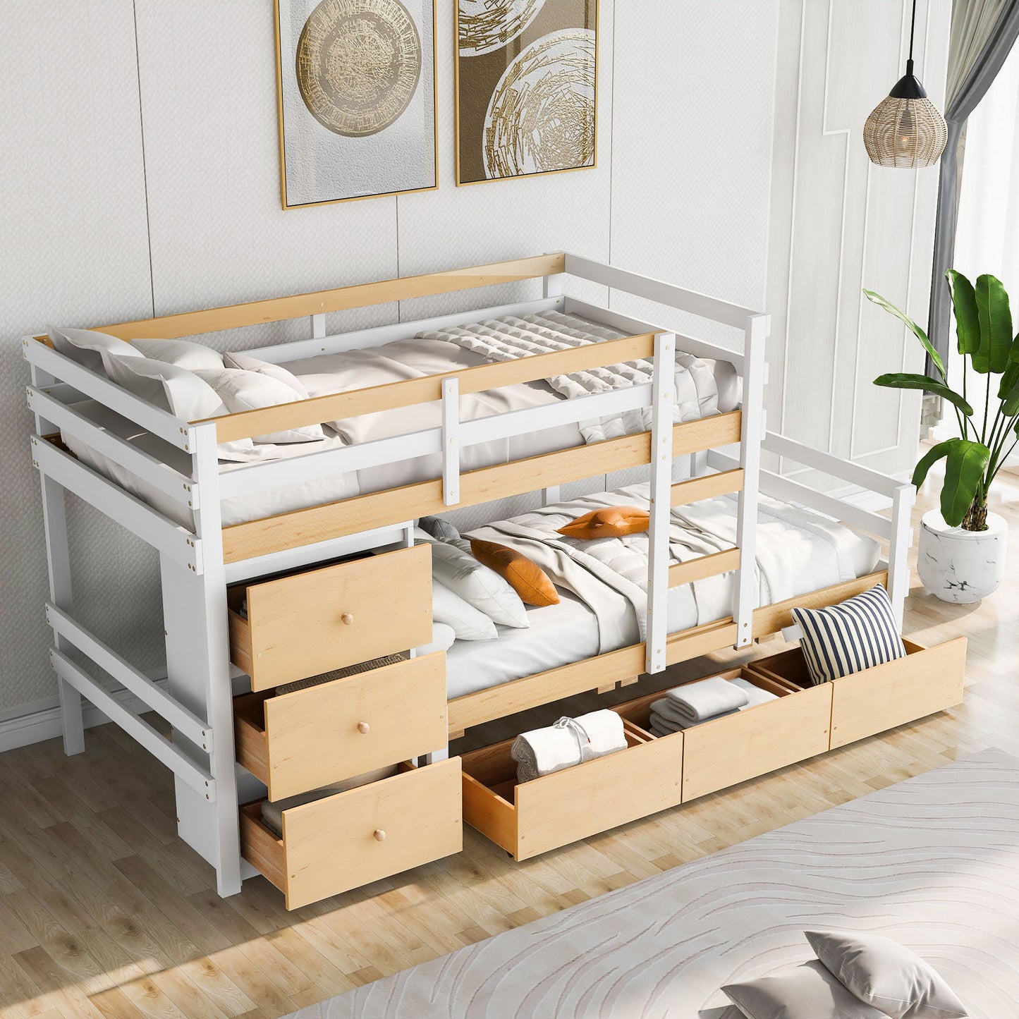 Loft Bunk Bed With Drawers And Ladder