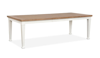 Kingston - Extendable Rectangular Dining Table - Whisper White And Cerused Nutmeg