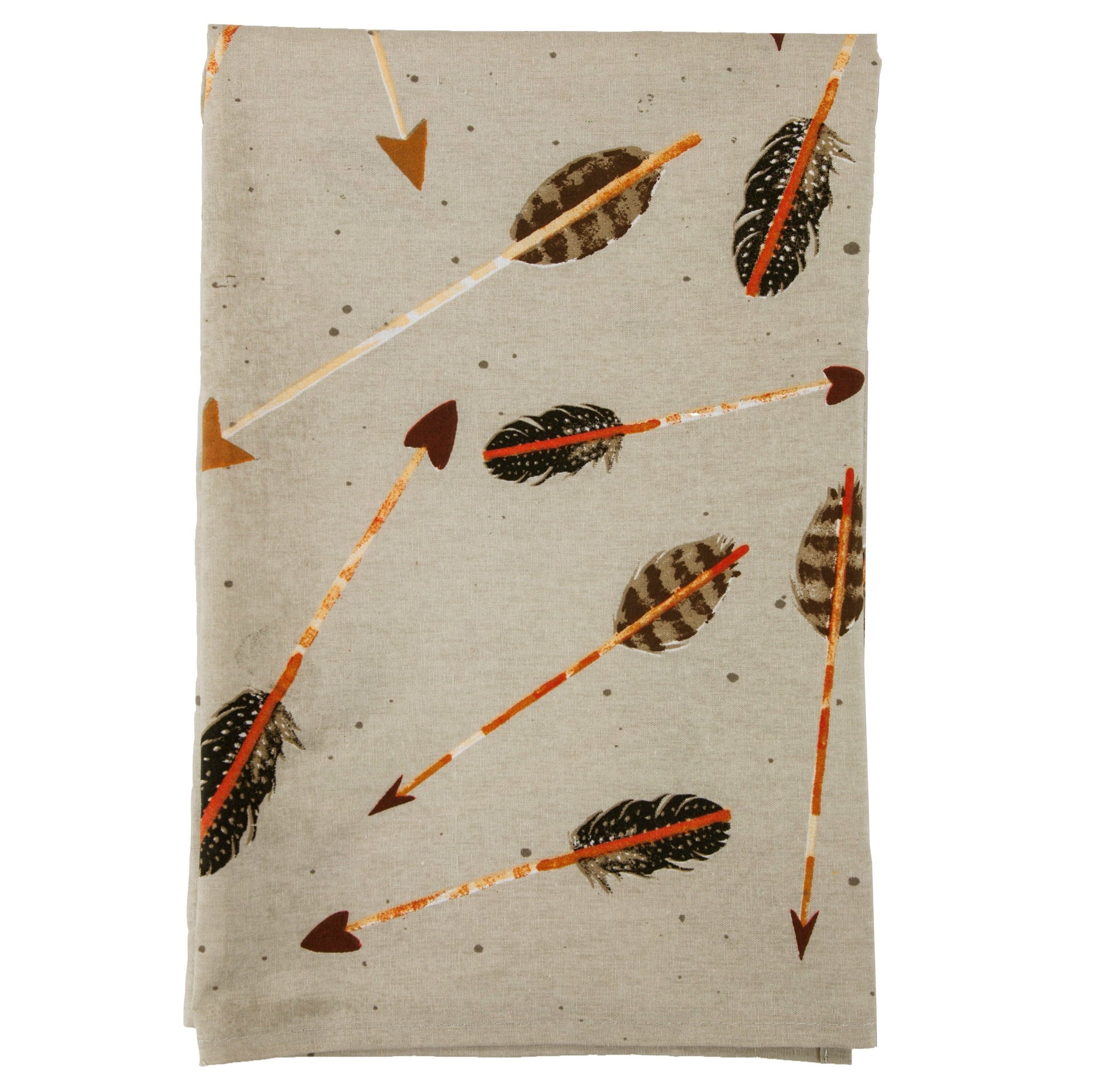 Arrow - Tossed Arrow Southwestern Tea Towel Set (Set of 5), 2 Per Carton - Tan