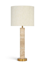 Opaline - Linen Textured Fabric And Brass Table Lamp