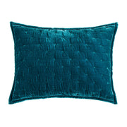 Stella - 21" x 34" Faux Silk Velvet Pintuck Pillow Sham - Teal