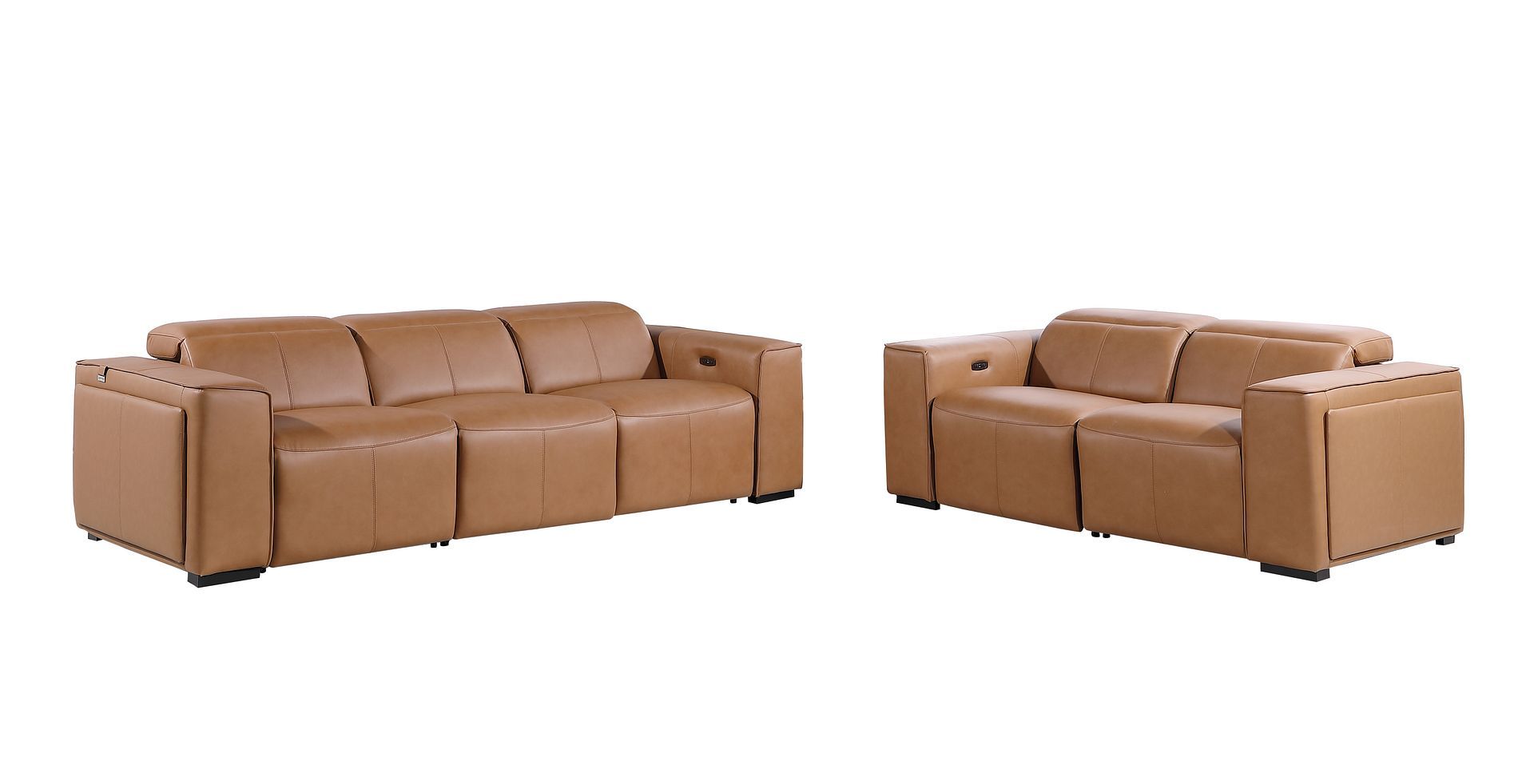 1224 - 5-Piece Modular Power Reclining Sofa And Loveseat Set In With 4 Power Recliners & Power Headrests