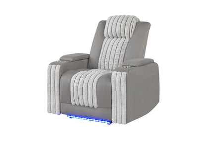U8000 - Power Recliner With Power Headrest & LED Light - Gray