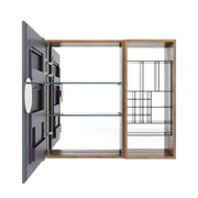 Wall Mounted Bathroom Mirror Cabinet With Adjustable Shelves - Imitative Oak