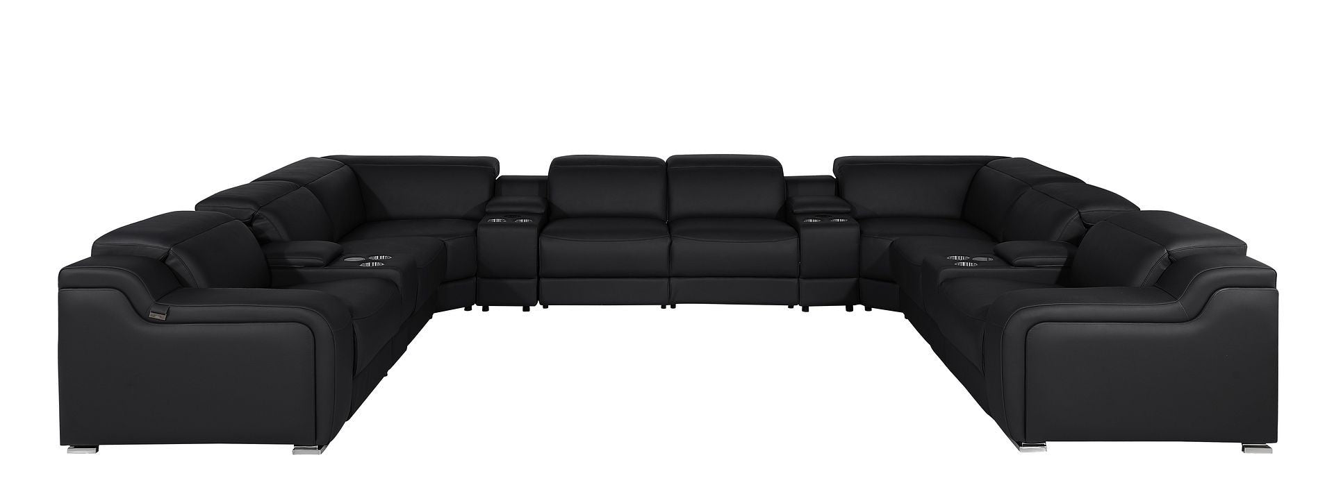 1116 - 12-Piece U-Shaped Sectional Sofa In With 4 Power Recliners & Power Headrests