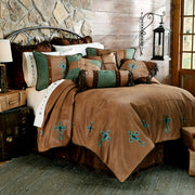 Las Cruces - King II Comforter Set (Set of 5) - Tan / Turquoise