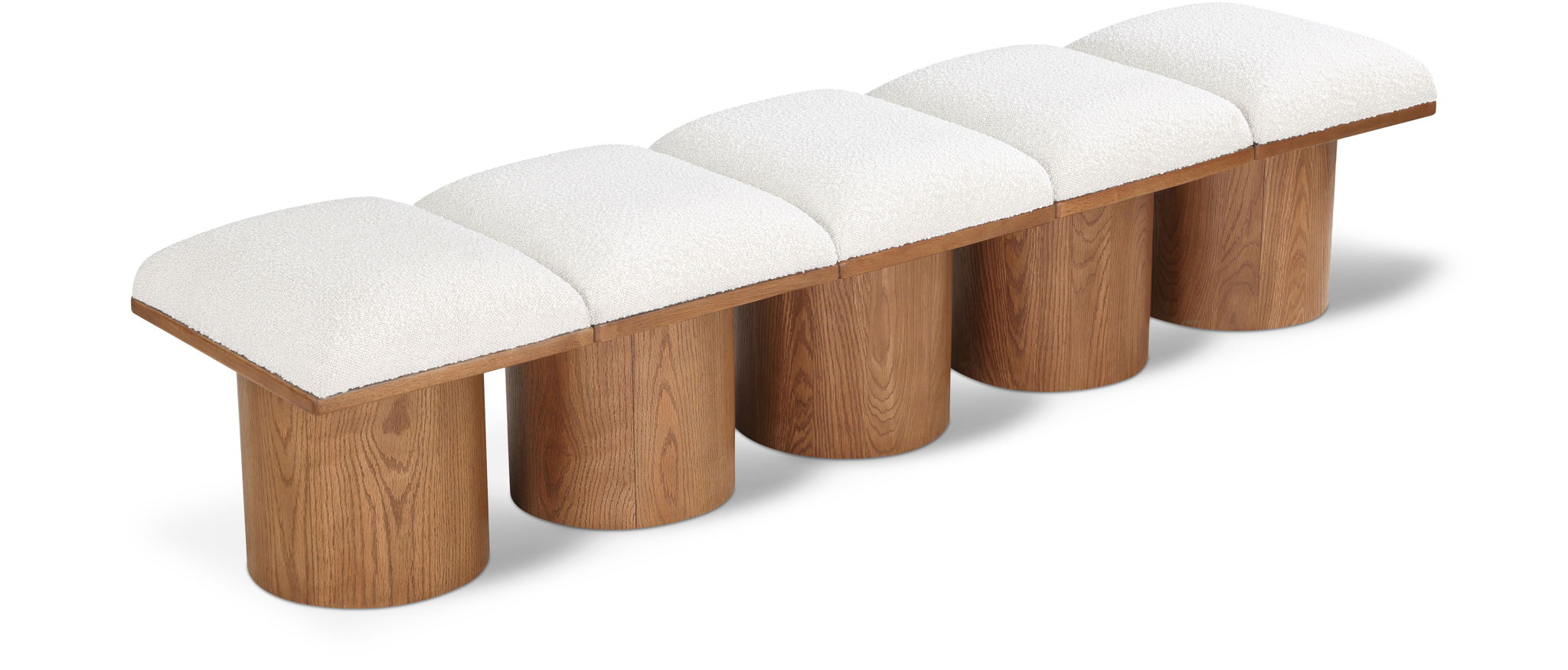 Pavilion - 5 Piece Modular Bench With Walnut Base
