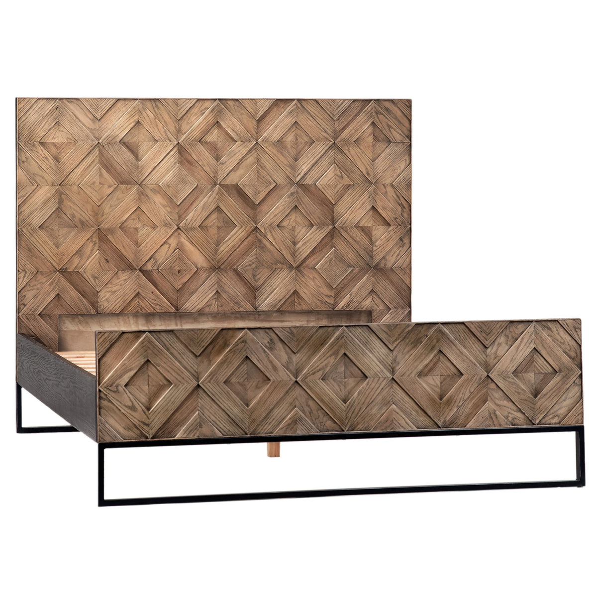 Modena - Queen Bed - Medium Brown Natural And Black