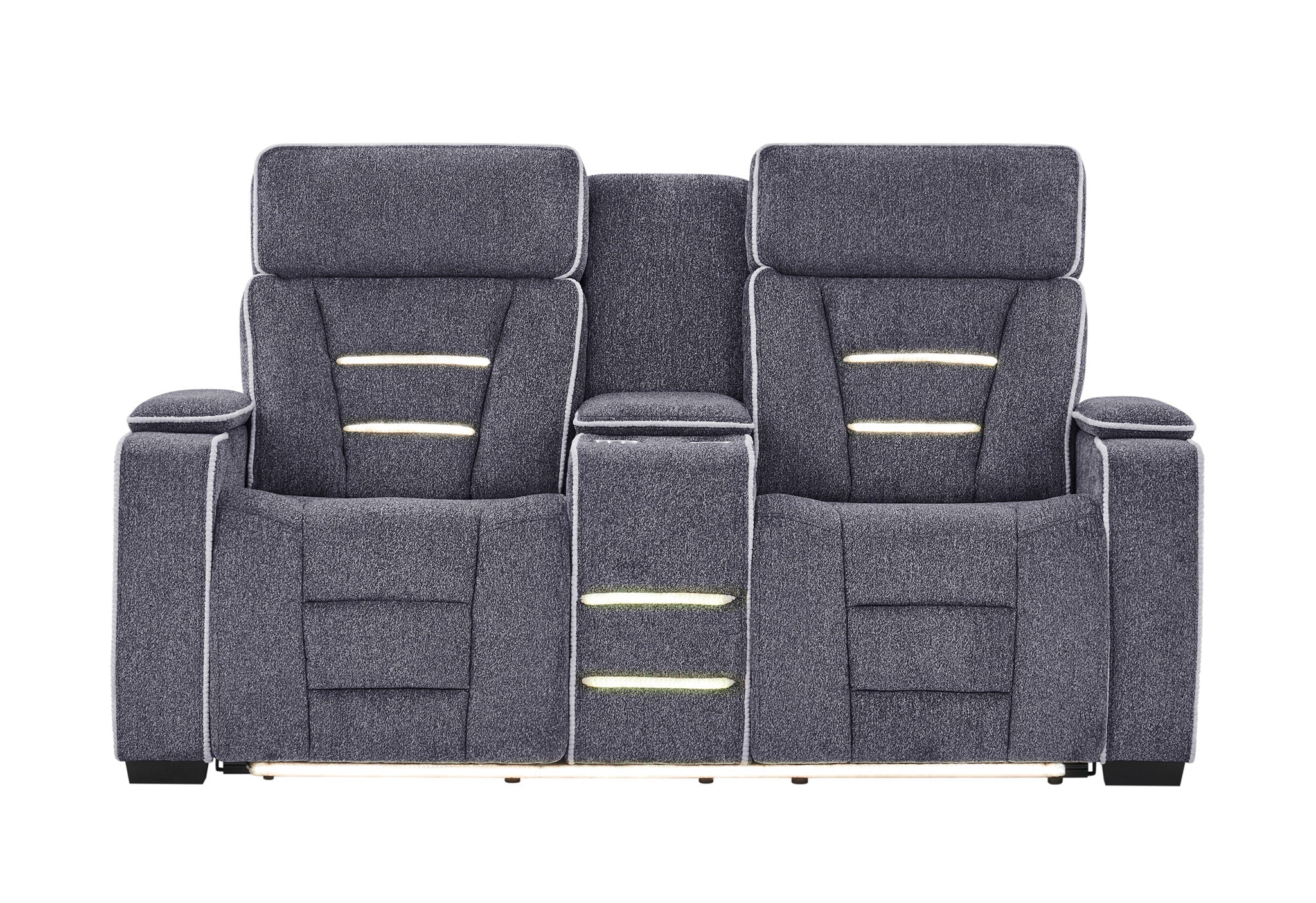 U1895 - P2 Reclining Sofa / Console Reclining Loveseat - Dark Gray