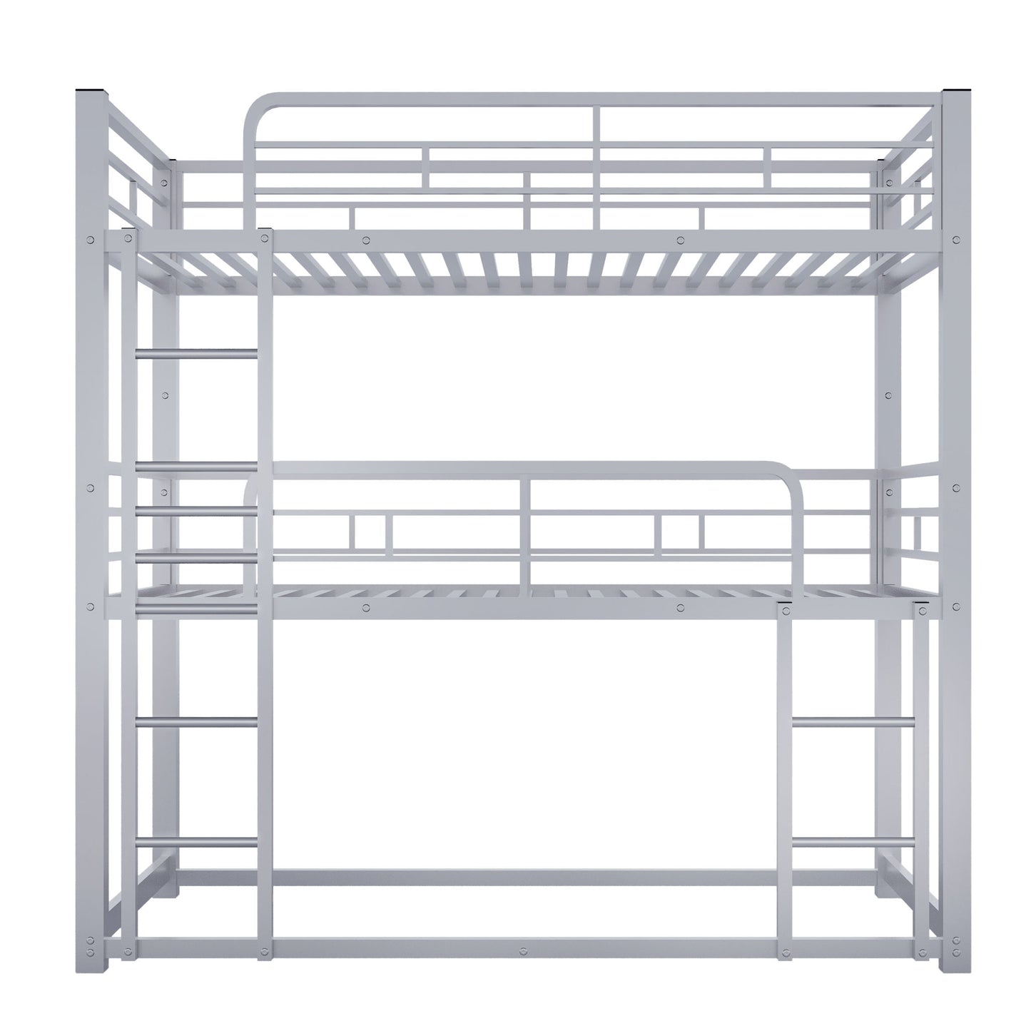 Triple Bunk Bed With Sturdy Construction And Space Saving Design