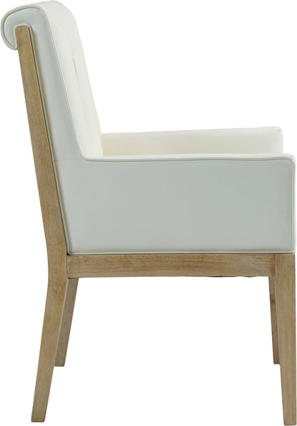 Gwendolyn - Faux Leather Dining Arm Chair With Natural Frame