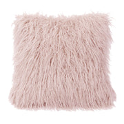 Mongolian Fur - Faux Fur Euro Sham - Blush