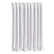 Lily - Washed Linen Ruffled Shower Curtain - White