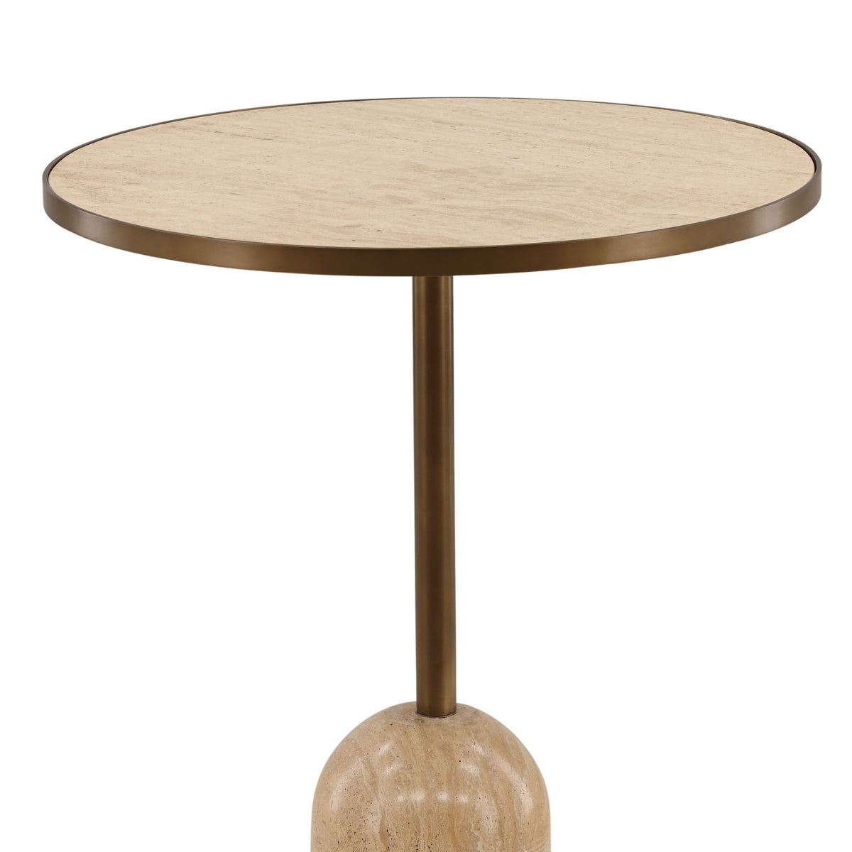Idrina - Bistro Table - Natural And Antique Brass