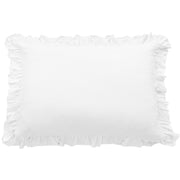 Lily - Washed Linen Ruffled Dutch Euro Pillow - White
