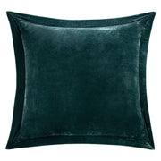 Stella - Faux Silk Velvet Flanged Euro Sham - Storm Blue