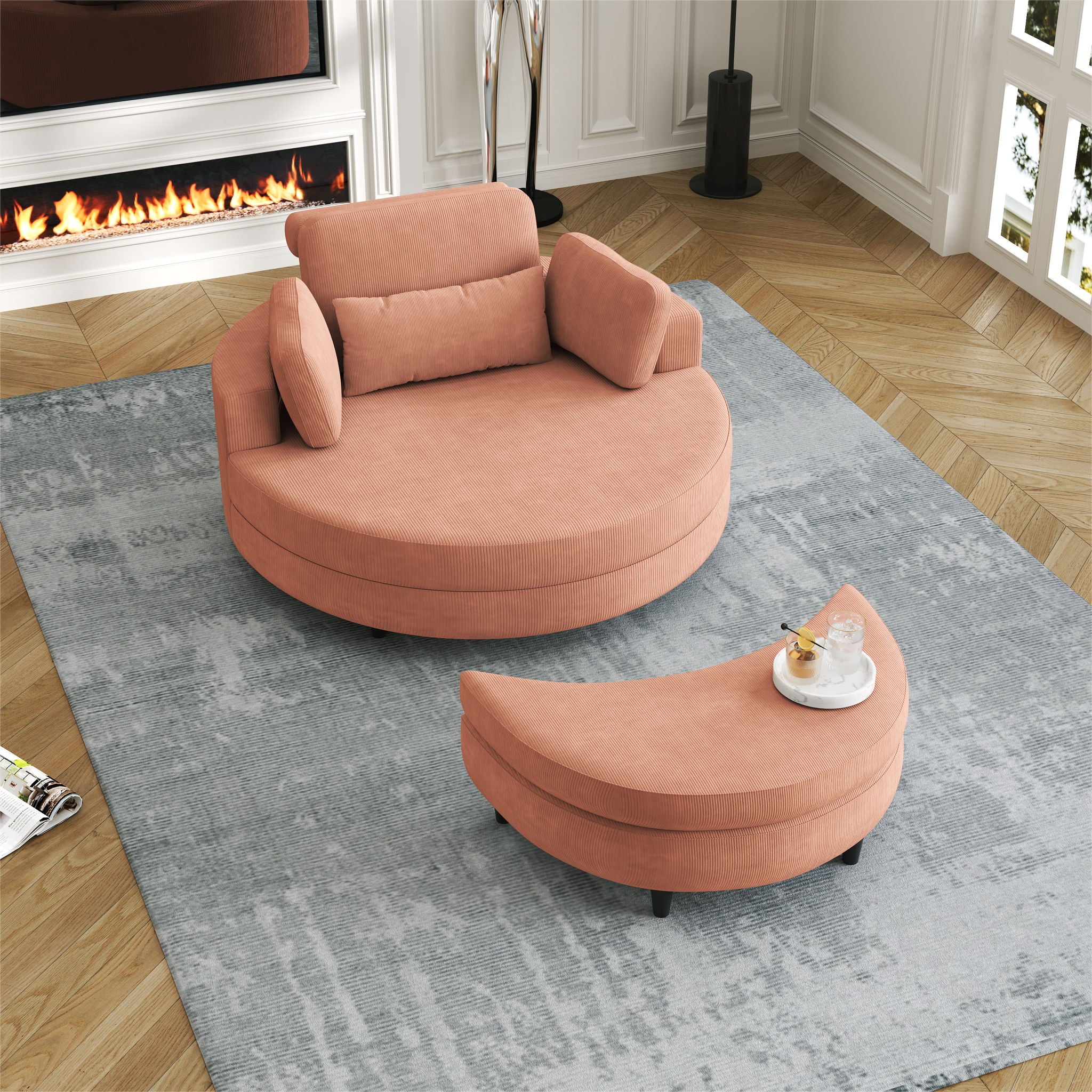 Sofa With Two Throw Pillows And A Waist Pillow With An Extra Tray For Comfortable Seating In Small Apartment Bedrooms