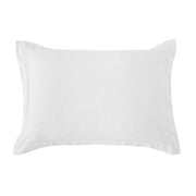 Hera - 21" x 27" Washed Linen Tailored Pillow Sham - White